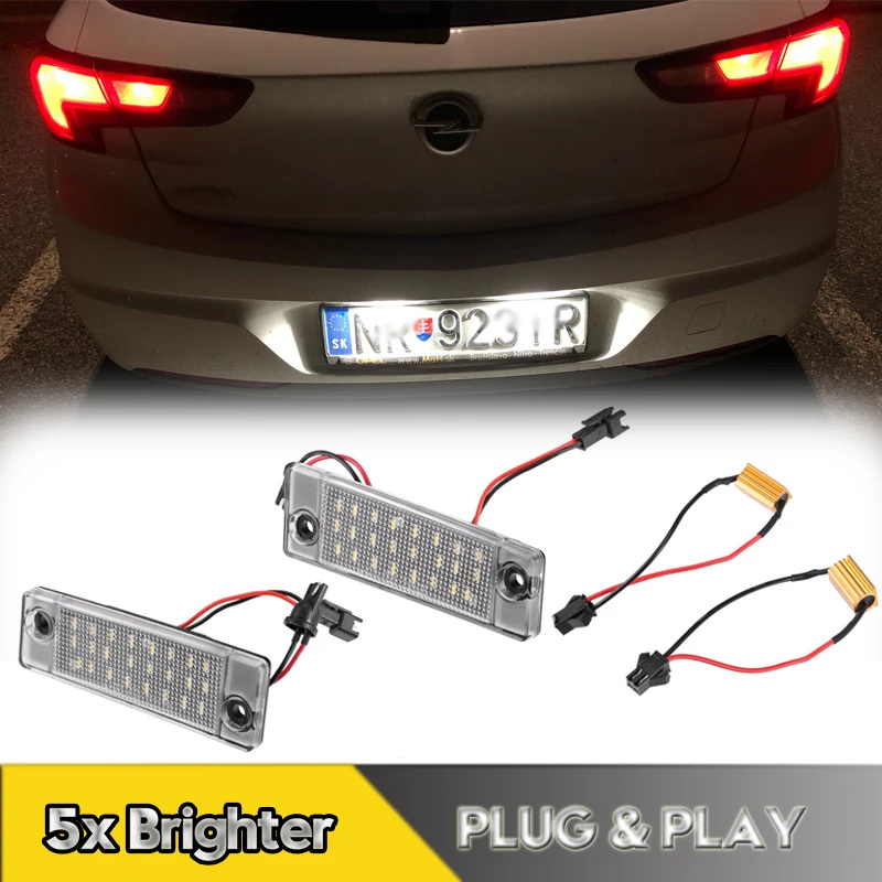 2Pcs LED License Plate Lights For Opel Antara 2006-2017 Car Rear Number Plate Lamps For Chevrolet Captiva 2006-2013 24smd 6000K