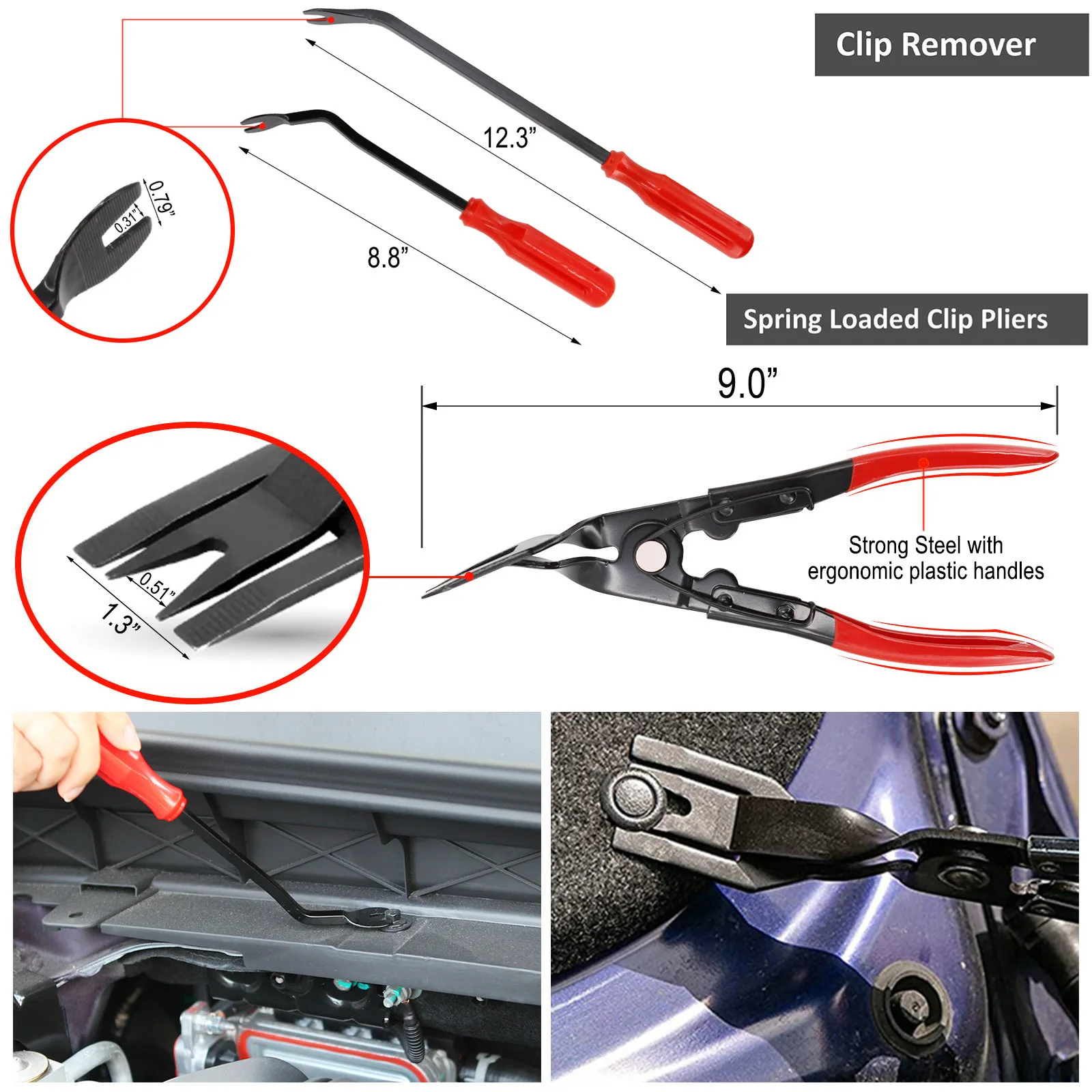 Kit di strumenti per la rimozione del pannello della portiera 'auto, Kit di strumenti per la rimozione degli elementi di fissaggio,Kit di rimozione del rivestimento di fissaggio da 102
