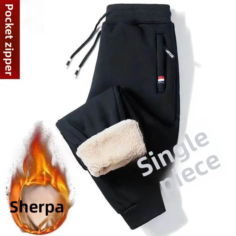 Three-color [lambswool zipper] black ankle-tied