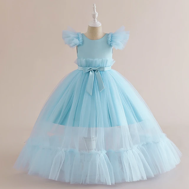 Girls Skater Dress Kids Party Dresses With Free Belt 5 6 7 8 9 10 11 12 13  Years - Walmart.com