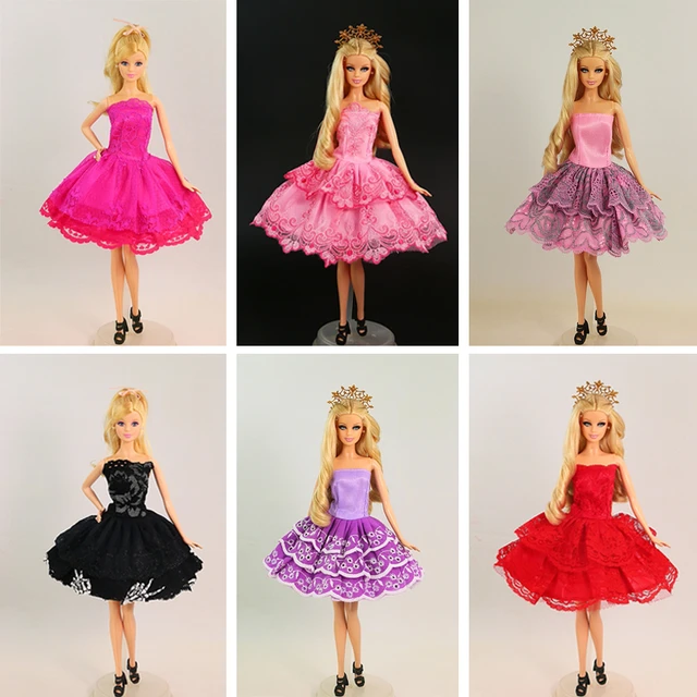 Robe courte de ballet pour poupée Barbie, 15 pièces/lot (robe + chaussures  + cintres), nouvelle