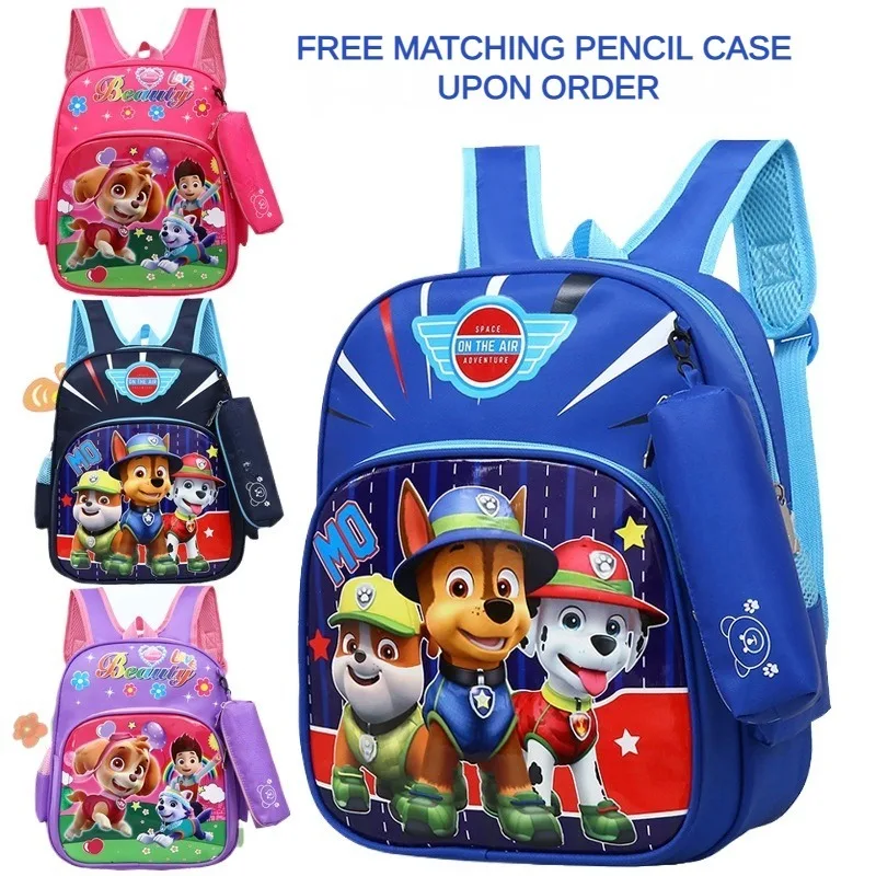 

New Children's Backpack Kindergarten Boy and Girls Backpacks 3-6 Years Old School Bags Lightweight Cartoon Bag Free Pencil Case