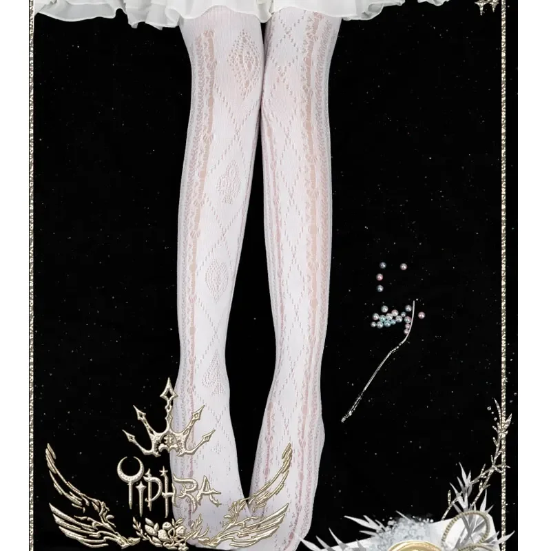 

Alice's Broken Dream ~ Sweet White Lolita Tights Women's Summer Pantyhose