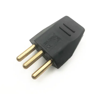 250v 10A universal detachable wiring adaptor plug EU Swiss standard 3pins industrial machine power cord male socket
