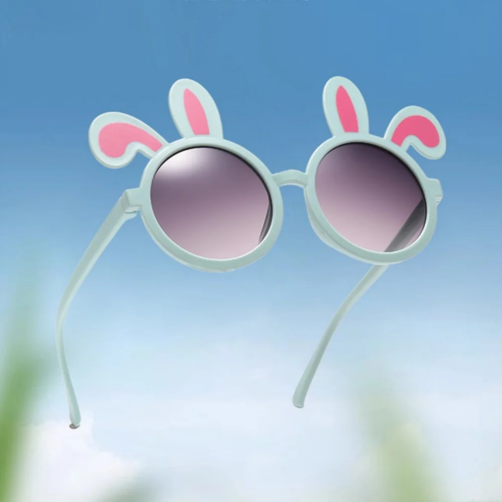 Mädchen Jungen Cartoon-Sonnenbrille Modische Hasenohren Kinder-Sonnenbrille Baby-Brille Outdoor UV400-Schutz Reisebrille – Detail 3