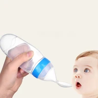 Squeezing Feeding Bottle Silicone Newborn Baby Training Rice Spoon Infant Cereal Food Supplement Feeder Safe Tableware Tools 2