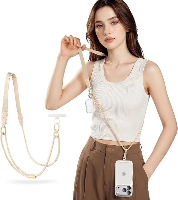 Universal Mobile Phone Lanyard with Adjustable Strap and Anti-Lost Lock