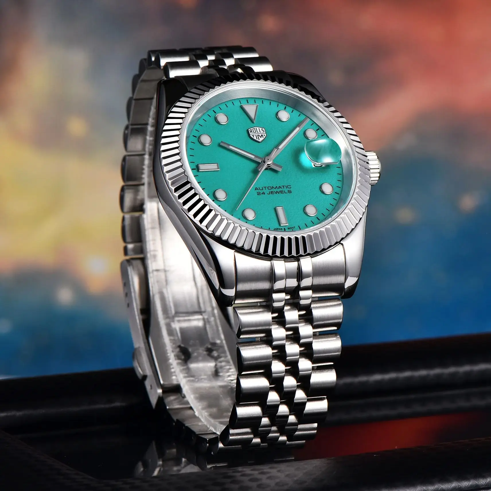 Rollstimi DD40 New Men's Watches Automatic Watch For Men NH35A Mechanical Wristwatch All-luminous Dial AR Sapphire crystal