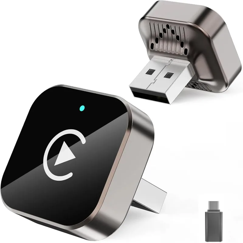 (Actualizado 2026) Adaptador Inalámbrico CarPlay para Apple iPhone y Android, Tamaño Pequeño, Conexión Rápida y Estable, Plug and Play 1