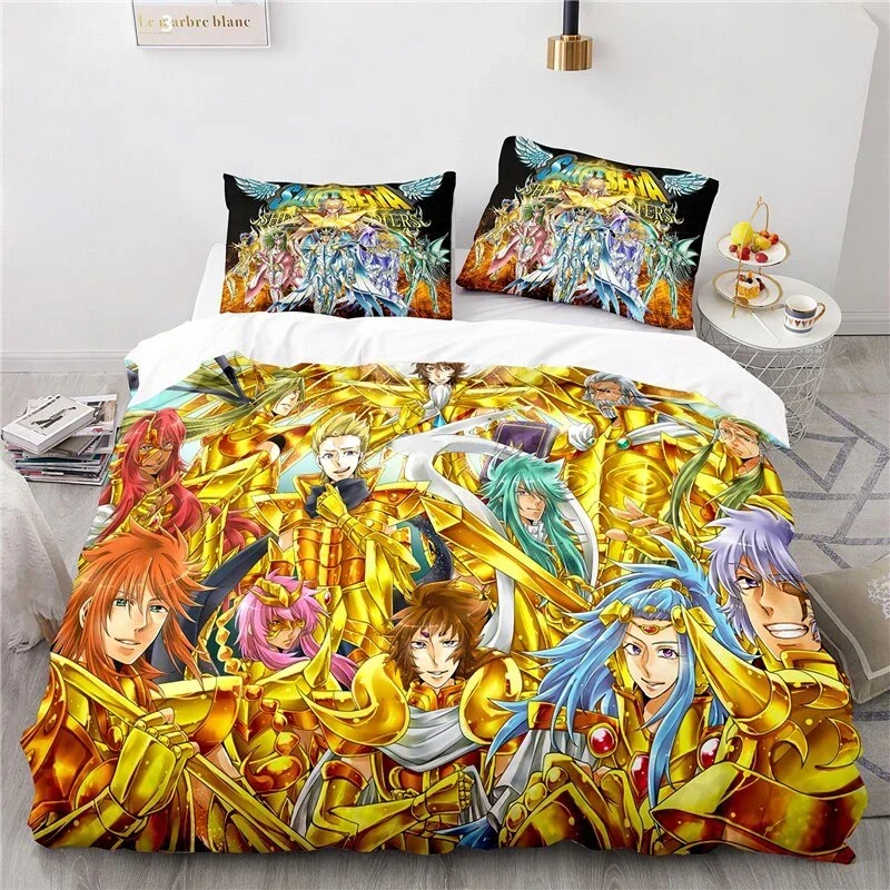 Anime Saint Seiya Bedding Set Duvet Cover Bedroom Comforter Covers Single Twin King ​Size Quilt Cover Home Textile 2/3PCS 6