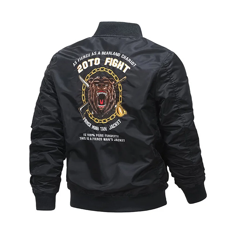 

Male Cardigan Animal Plus Size Men's Baseball Jacket Mens Embroidery Motorcycle Coat Waterproof Cheap Men's Streetwear