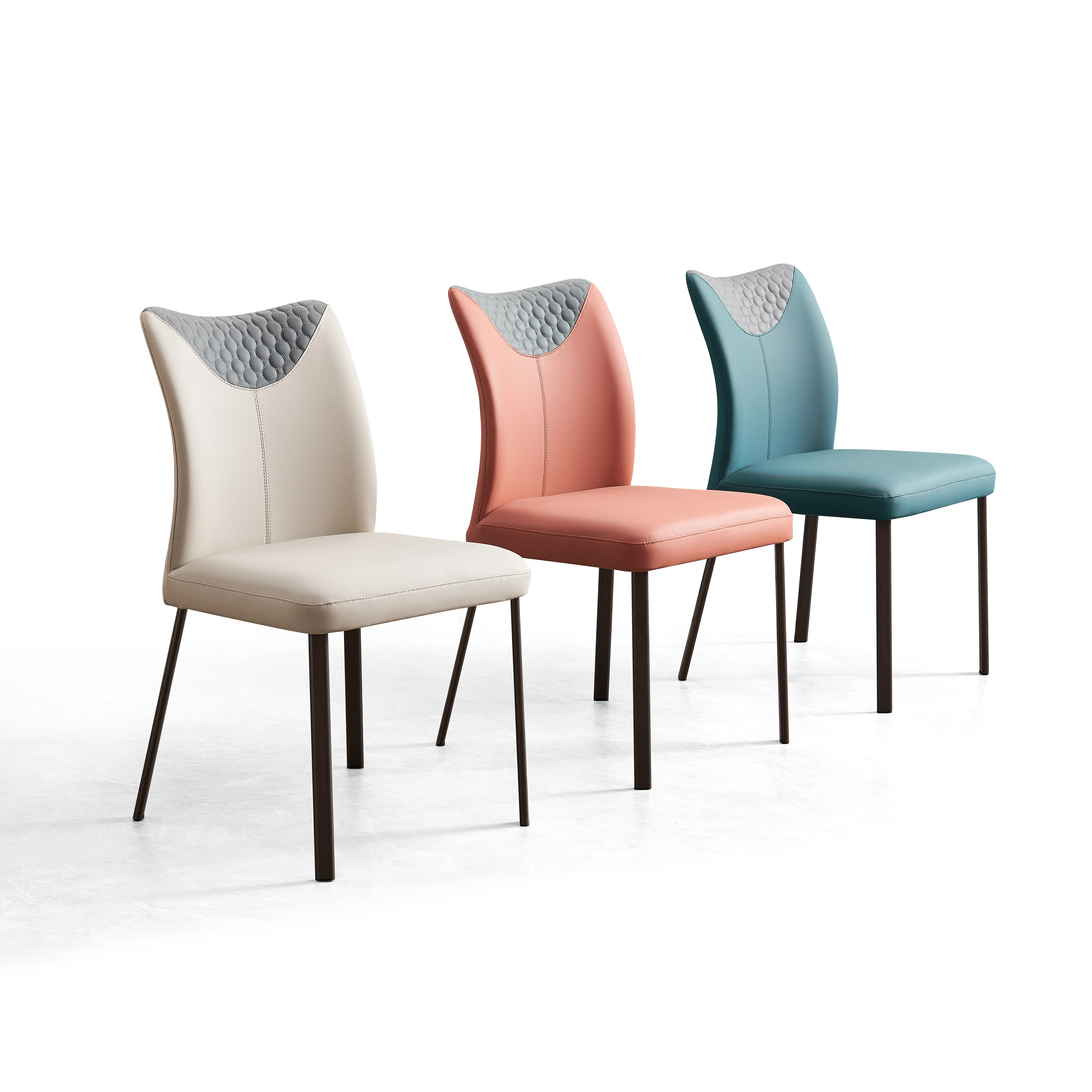 Light Luxury Dining Chair Saddle Microfiber Leather Backrest Chair Modern Design Home Dining Room Table