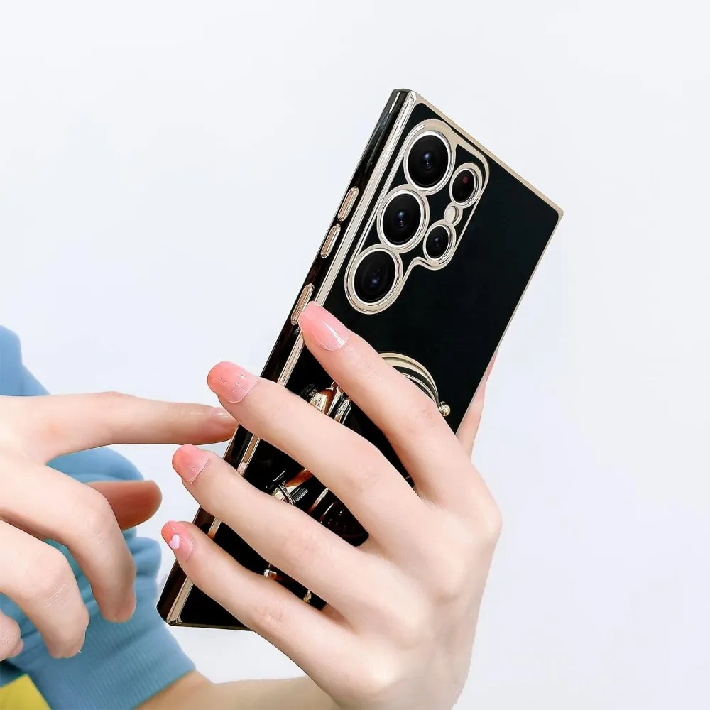 Luxury Astronaut Stand Case - Ultra Slim Fit Soft Shockproof Bumper with Electroplated Finish