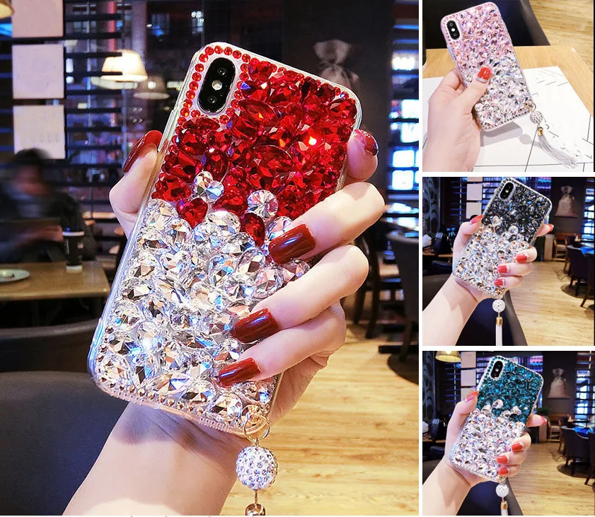 

Sunjolly Алмазный чехол для Huawei Y9S Mate P30 P20 Lite Y5 Plme Y6 Y7 Pro P Smart красный чехол для телефона со стразами coque fundas
