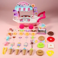 Toys Pretend Play Set Mini Ice Cream Candy Trolley Ice Cream Shopping Cart House Play Educational Car Truck Cart Brain Game Kids 2