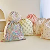 Cotton Mommy Storage Bags Outdoor Baby Stroller Hanging Pocket Carrier String Storage Bag Printing Drawstring Pouches 26X29cm 2