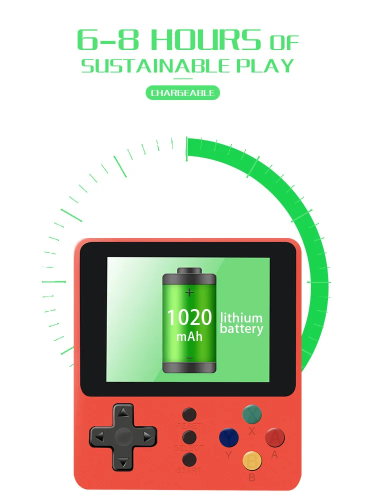 500 In 1 Mini Fc Retro Retro Classic Game Console 3 Inch LCD Video Game Handheld Handheld Game Console