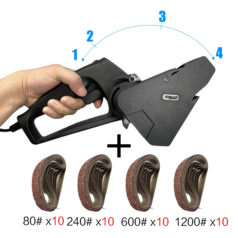 Handheld DIY Electric Knife Sharpeners Sanding Belt Professional Sharpening  Stone Multi-function Grit36~2400# angle adjustable