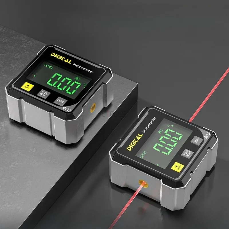 Pocket Digital Level Protractor Inclinometer Professional Digital Display Angle Gauge 360 Degree Magnetic Electronic Level Laser