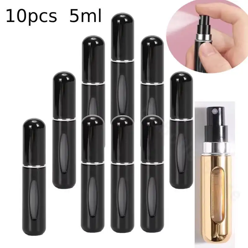Spray Bottle Perfume Atomizer Mini Perfume Atomizer Refillable Spray Bottle 10PCS 5ml Mini Empty Refillable Spray Bottle Perfume Atomizer Portable Liquid Container for Cosmetics Traveling Aluminum Spray