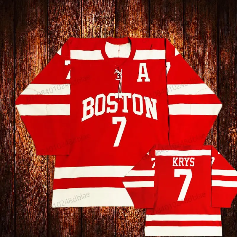 Vintage Boston University 7 Charlie McAvoy Chad Krys Embroidery Hockey Jersey Youth Kids Adult Any Size And name 100
