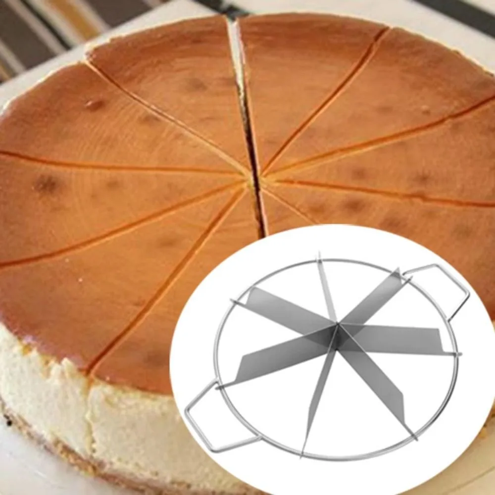 Household Stainless Steel Pizza Cutter with Handle Rust-proof Cake Slicers Divide Equally Durable Watermelon Slicer Dough pizza cutter cake cutter