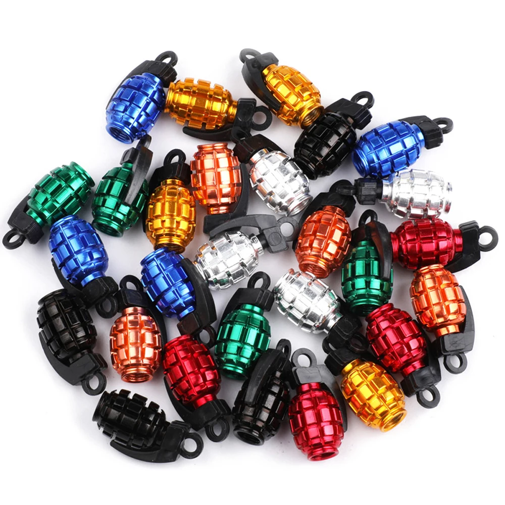 

4pcs Aluminum Car Tire Valve Cap Grenade Alloy Tyre Valve Stem Cover Air Dust Cap Tire Valve Truck Bike Wheel Rim Valve Stem Cap