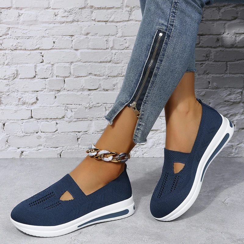 

Vulcanized Shoes Casual Female Sneakers Women's 2023 Summer Trends Fashion Breathable Mesh Knit Mom's Shoes Comfortable Walking