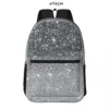 atinfor Modern Grey Glitter Sparkles Printing Women Backpack Student Bookbag School Bag for Teenage Girl Book Bag 2