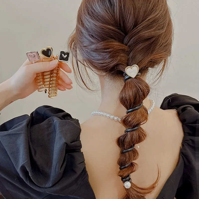 

Ponytail Elastic Hair Bands Rubber Hair Ties Bundle Scrunchies Telephone Wire Hair Accessories Women Headband