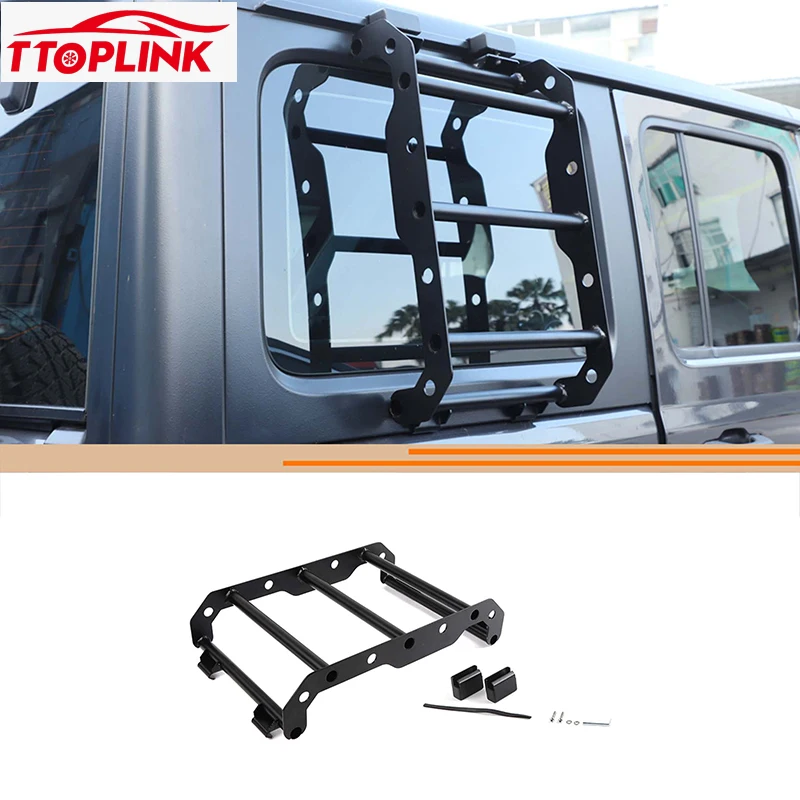 

Iron Exterior Rear Window Extension Ladder Bracket for Jeep Wrangler JL 2018 Up Car Accessories