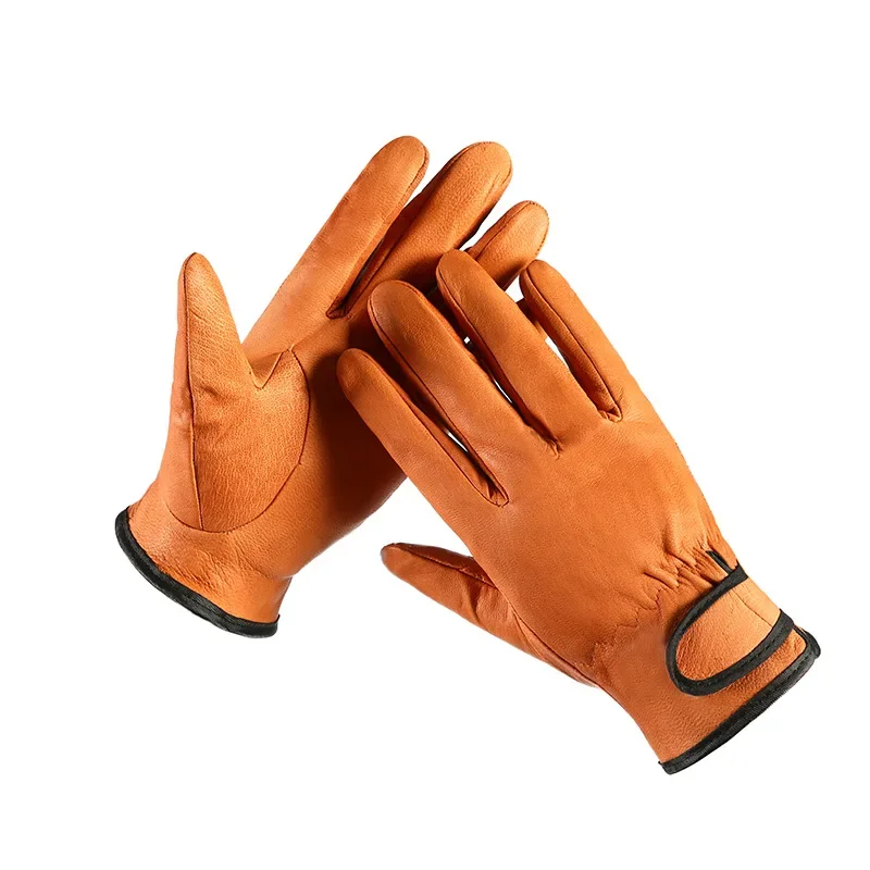 Sheepskin Riding Driving MotoCycle Golf Leather Men's Work Safety Gloves Protection Garden Sports Wear-resistant Gloves