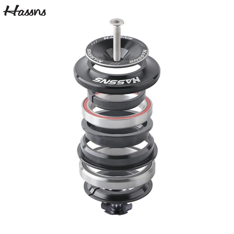 Bicycle Tapered Headset HASSNS 44-55/44-56 Mountain Bike Steering Bearings Integrated 1 1/8 Steering Box