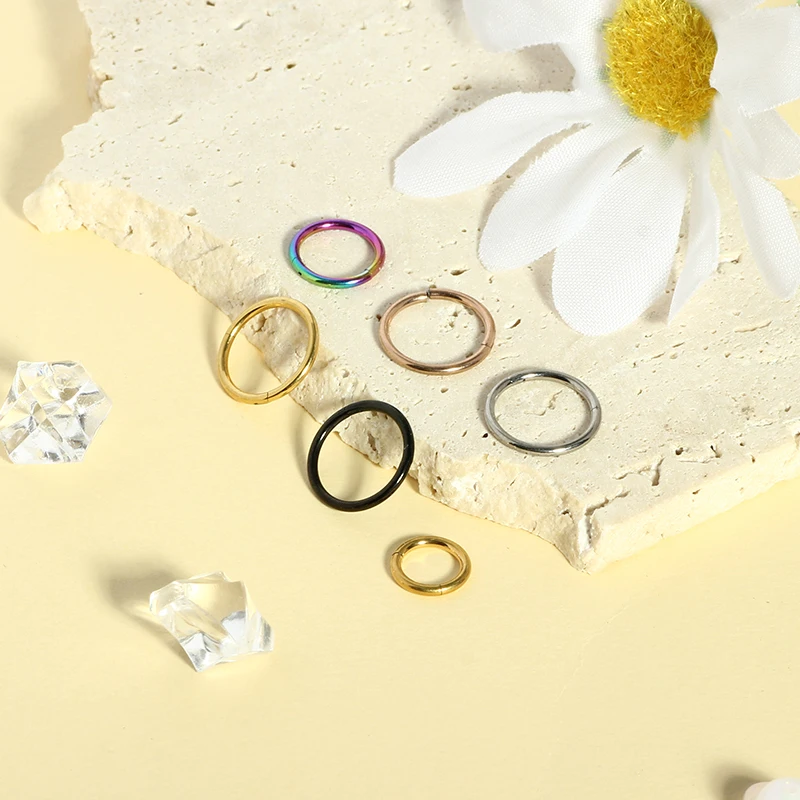 Mix 30pcs 16G Titanium Nose Ring Hoop Cartilage Hoop Earrings for Women Men Septum Ring Tragus Conch Helix Daith Lip Piercing