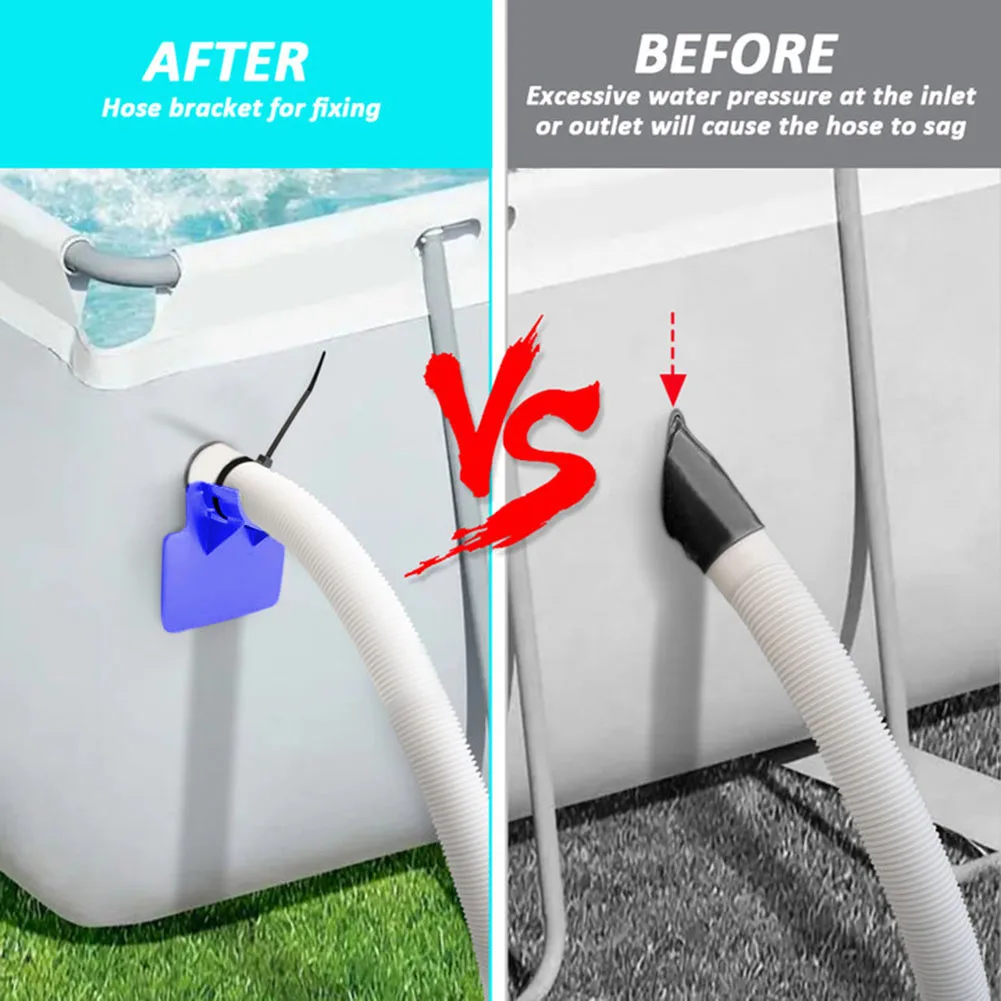 Hose Support Brackets with Ties for Above Ground Swimming Pool Hose Pipe Holders Fixing Cable Tie Swimming Pool Accessories