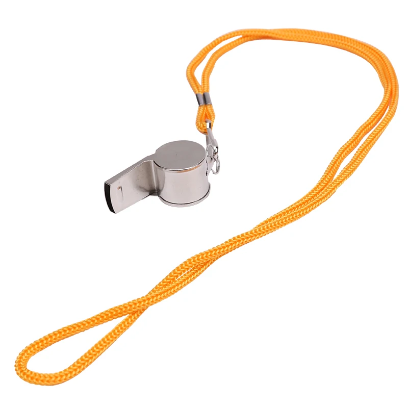Description Picture 6 of itemMetal Whistle Referee Sport Rugby Stainless Steel Whistles Football Team Sports Training Yellow Lanyard Whistle