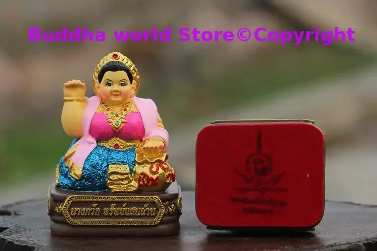 HOME CAR SHOP GOOD LUCK talisman Southeast Asia Thailand Temple Buddha bring fortune Goddess of Wealth Nang Kwak statue 3