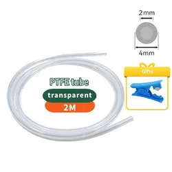 Premium PTFE Bowden Extruder Tube for 3D Printers - 1.75mm Filament (2Meter transparent)