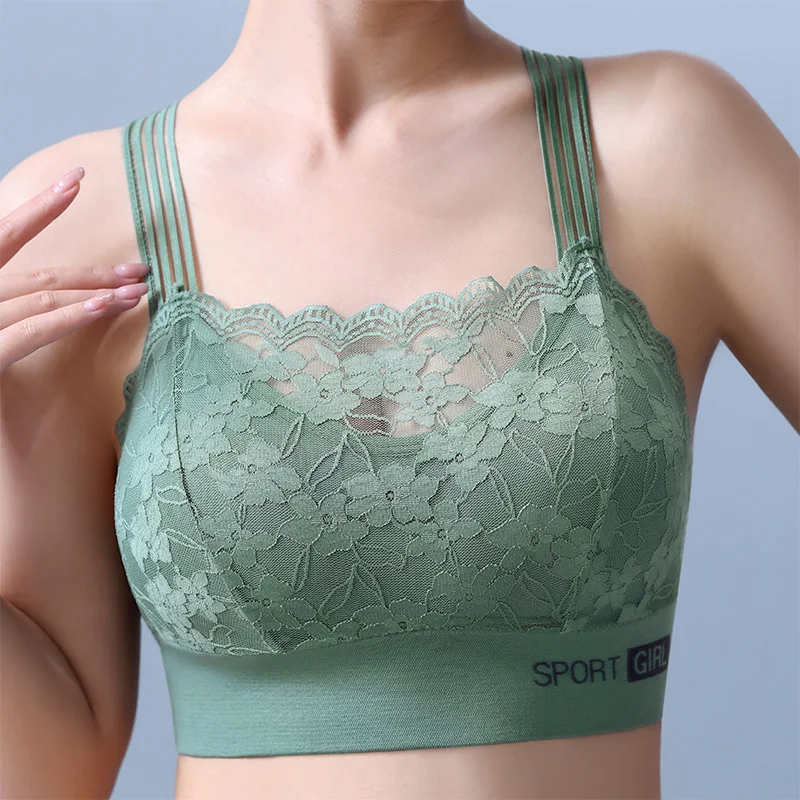 

Plus Size Bra Women Sexy Lace Tube Tops Seamless Backless Bandeau Top Wireless Breathable Lingerie Bralette Y2k Sports Brassiere
