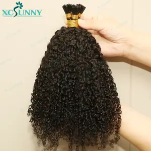 Kinky Curly Tip Microlinks Human Hair Extensions  Curly Micro Bead Hair  Extensions - Hair Weaving - Aliexpress