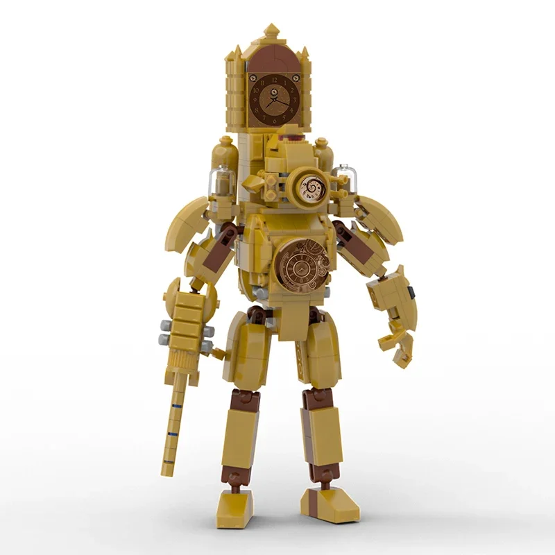 

NEW Skibidi Toilet Titan Clockman Building Blocks Set Golden Titan Warrior Model 433 Pcs DIY Toys for Kids Christmas Gifts