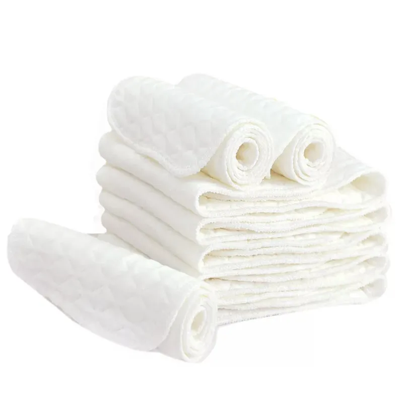 5PC Baby Diapers Washable Reusable Cloth Diaper Inserts 3Layers Insert Babies Care 100% Cotton Eco-friendly Diaper