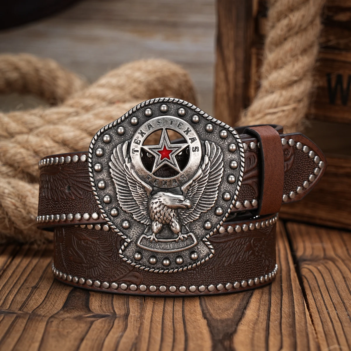 Cintura Western In PU Uomo E Donna – Stile Cowboy Con Fibbia Toro Incisa, Motivi Floreali, Regolabile Per Jeans (Vita 63-96 Cm)