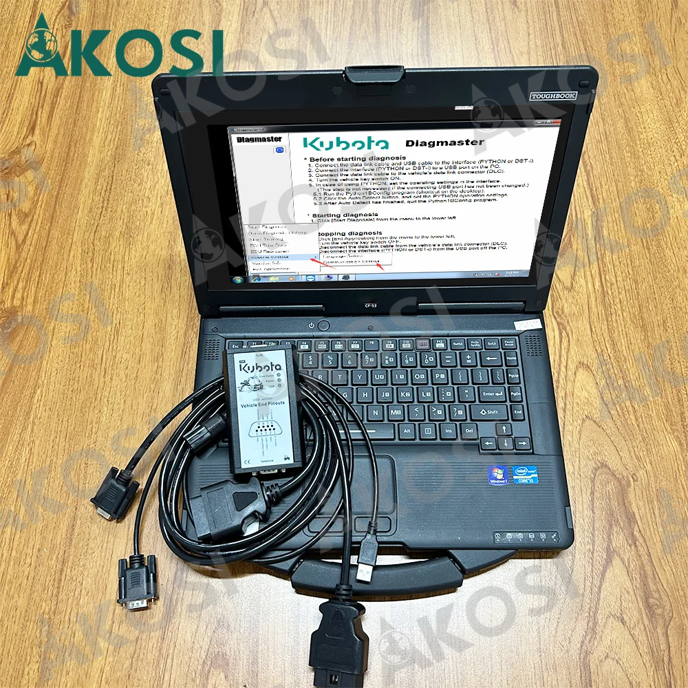 

CF53 Laptop+For Kubota Diagmaster Diagnosis Agricultural Machinery Tractor Truck interface Diagnostic Tool