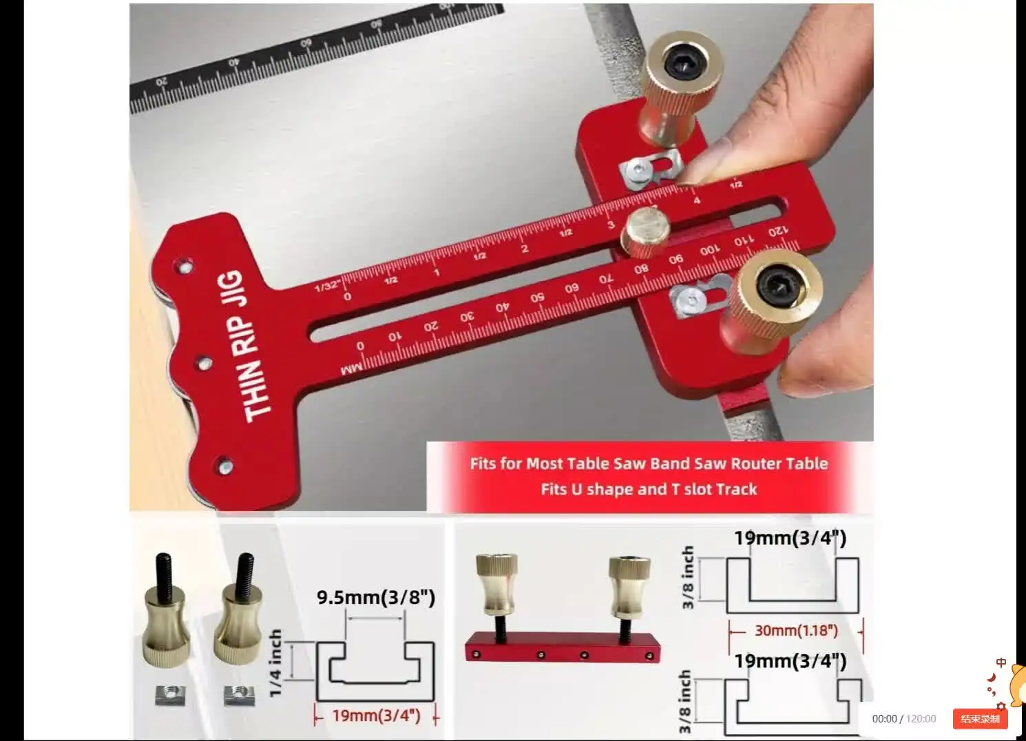 Thin Rip Jig Table Saw Guide For Making Repetitive Narrow Black - View #12