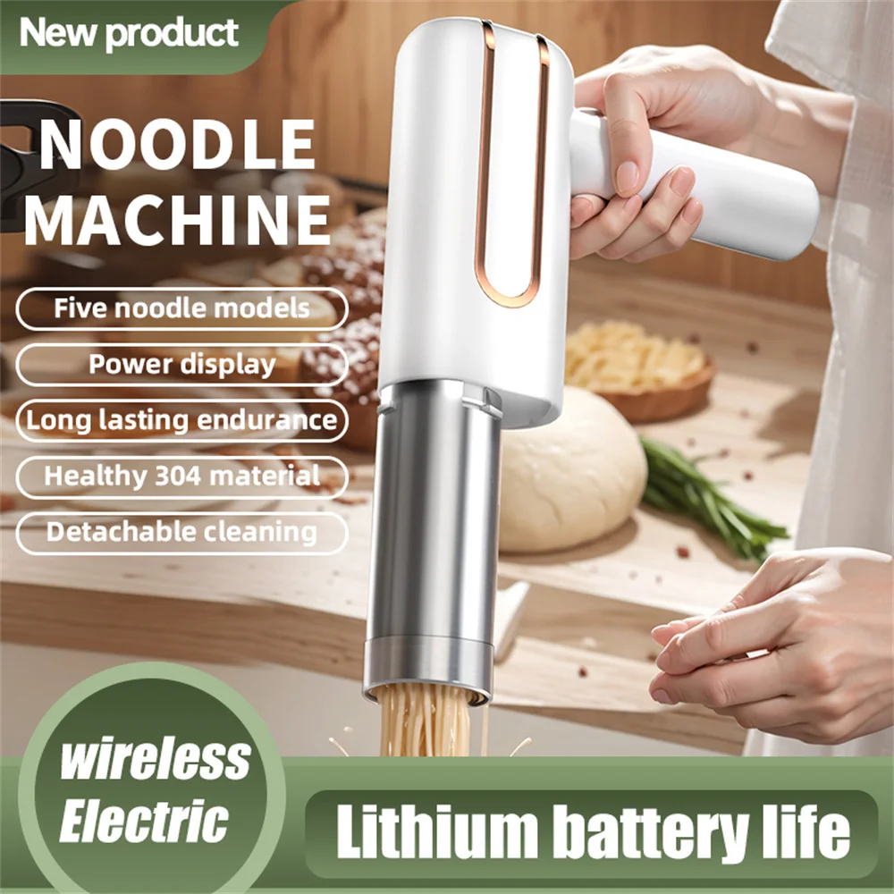 5-in-1 Electric Noodle Maker Portable Cordless Noodle Press Home Appliances Outdoor Kitchen Home Breakfast Smart Maker