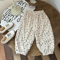 Pantalons pour bébés filles, pantalons entièrement imprimés en velours côtelé, vêtements d'automne pour enfants, Style coréen 3