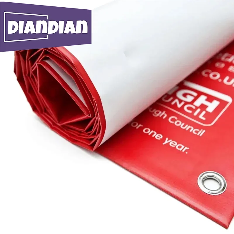 DingDian Pvc Viny Banner Outdoor DIY Advertising Customization Spray Cloth Signboard Background Print Waterproof Sunscreen