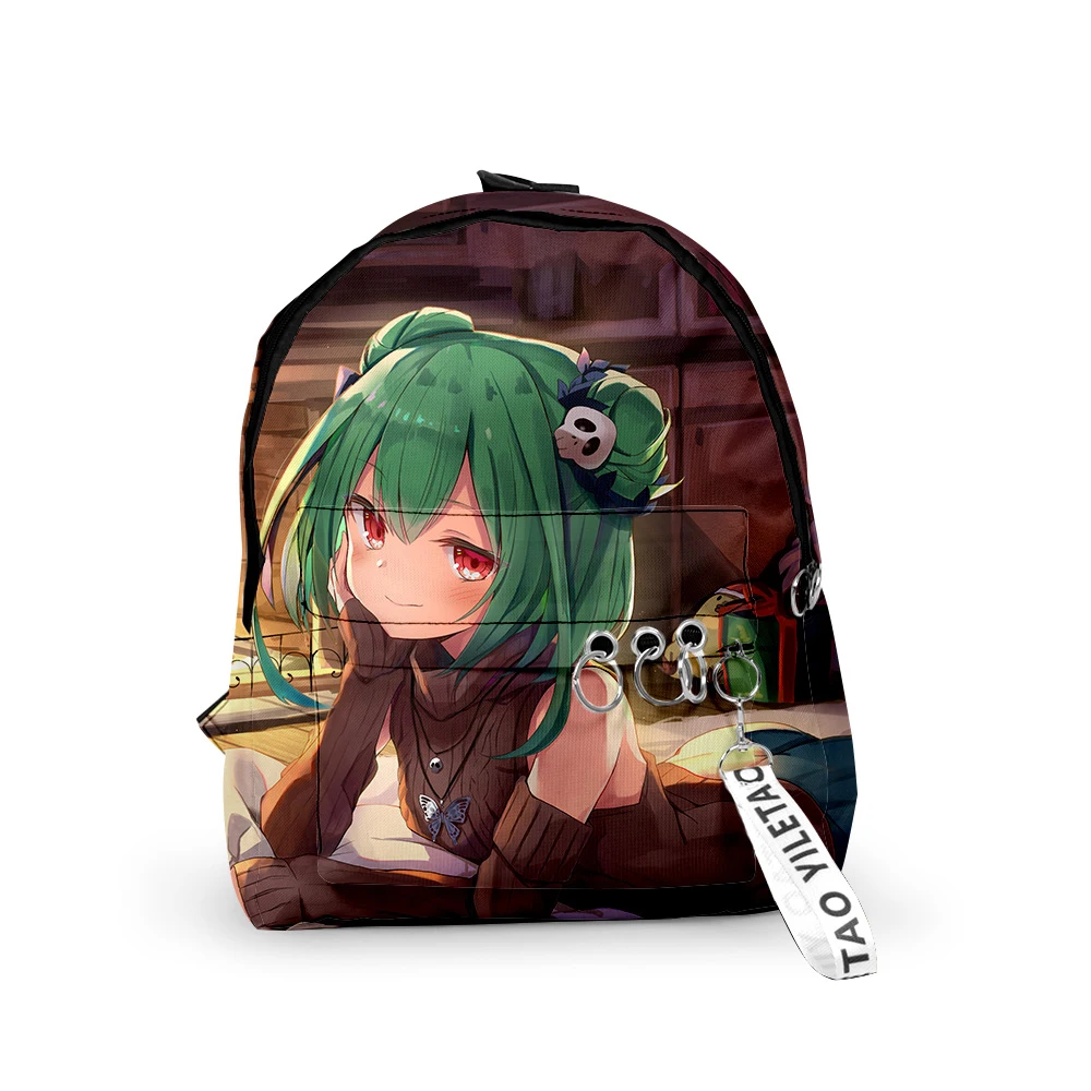 Classic Hololive Uruha Rushia Backpacks Boys/Girls pupil School Bags 3D Print Keychains Oxford Waterproof Cute Small Backpacks
