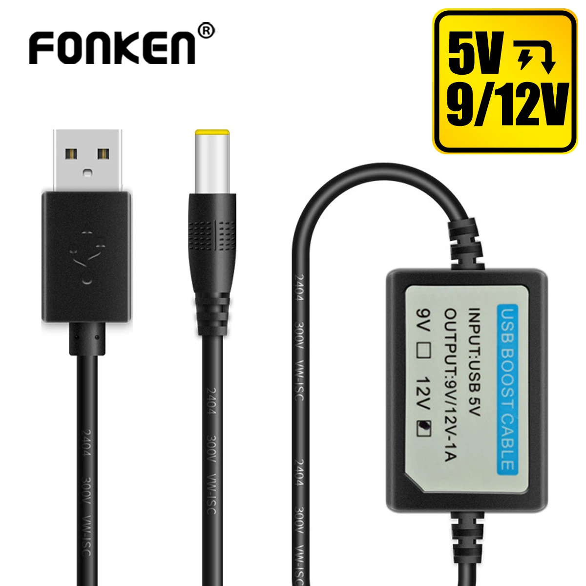DC 5V to DC 9V/12V USB Cable With Boost Transformer Component USB Charge Power Boost Step Up Cable USB Converter Adapter Wire